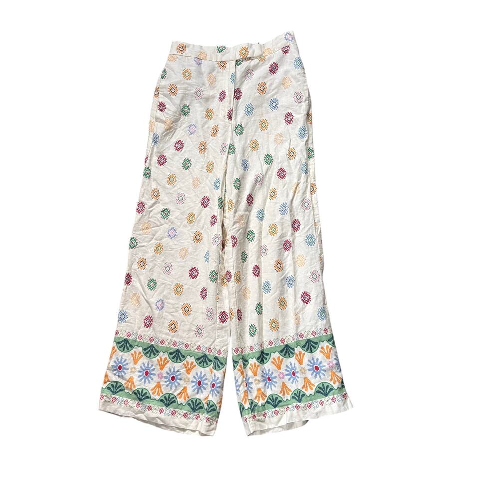 Maison D'amelie Wide Leg Linen Blend Pants